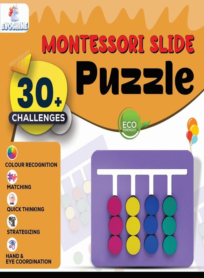 Evoshine Dual-Sided Wooden Puzzle Slide for Kids | Shape Matching & Color Recognition | Double-Sided Educational Toy for Toddlers | Montessori-Inspired Puzzle for Early Development - Image 1
